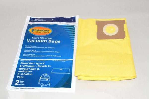 Paper Bags-Shop Vac 5-8 Gallon - 2Pk
Micro Filtration For: shop vac