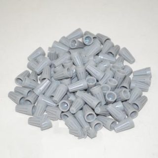 Wire Nuts (100)-Gray W/Wire For: fit all, residential