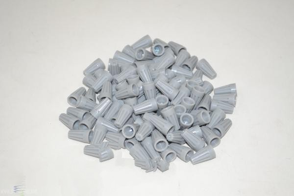 Wire Nuts (100)-Gray W/Wire For: fit all, residential
