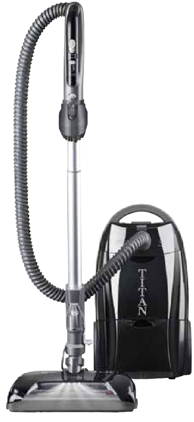 Titan T9500 Canister W/Plush Power Nozzle - Black
Hepa - Bagged - 8Ft Hose - 14''Cleaning Path - 2Yr Warr. For: titan