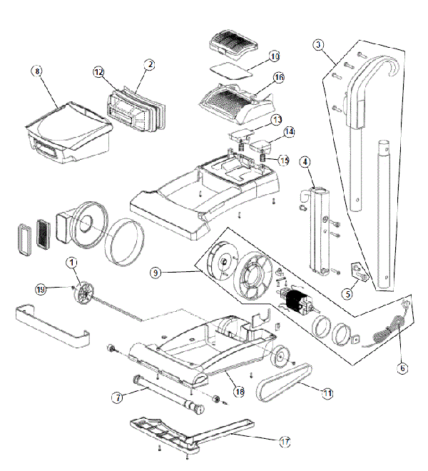 Dirt Devil 084015 exploded schematic diagram (page 1)