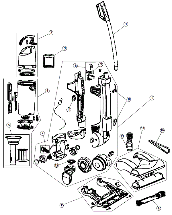 Dirt Devil 085855 exploded schematic diagram (page 1)
