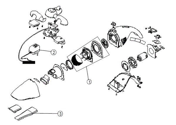 Dirt Devil 0870 exploded schematic diagram (page 1)