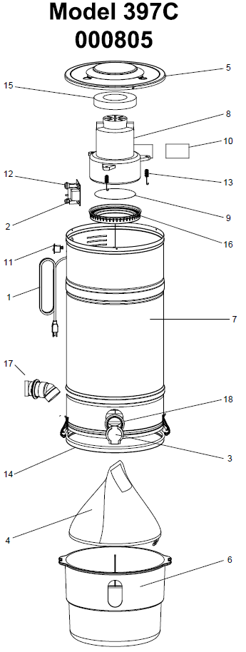 beam 397C exploded schematic diagram (page 1)