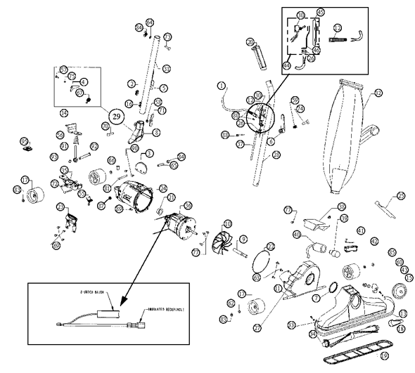 Dirt Devil 4000 exploded schematic diagram (page 1)