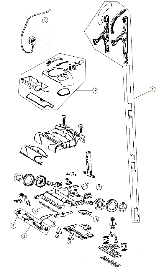 Dirt Devil BD20010 exploded schematic diagram (page 1)