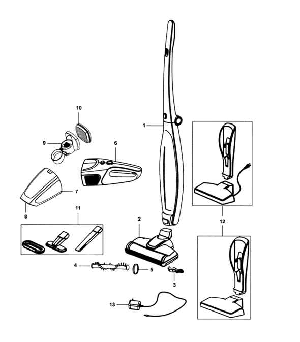 Hoover BH20095 exploded schematic diagram (page 1)