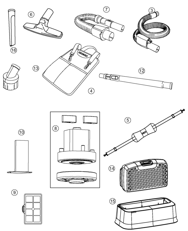 Schematic and parts list for Oreck Model CC1500B VacuumsRUs
