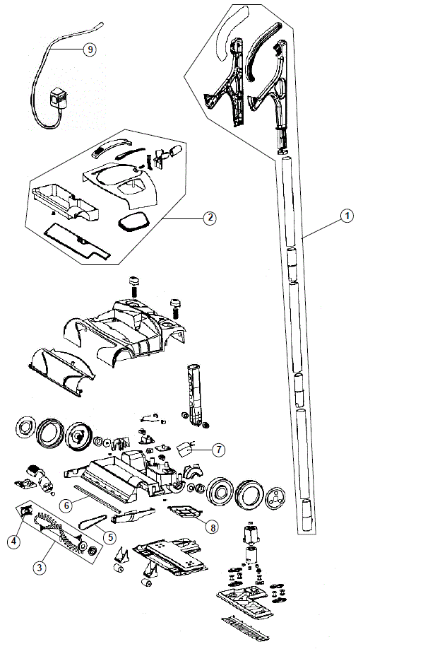 Hoover CH20000 exploded schematic diagram (page 1)