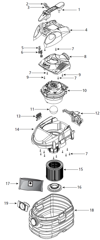 Shop-Vac H87S450 exploded schematic diagram (page 2)