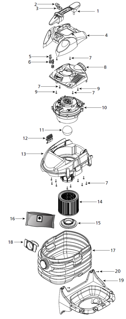 Shop-Vac H87S450 exploded schematic diagram (page 3)