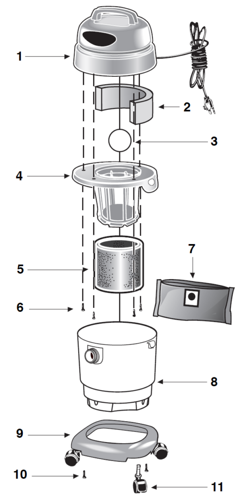 Shop-Vac QAS60 exploded schematic diagram (page 2)