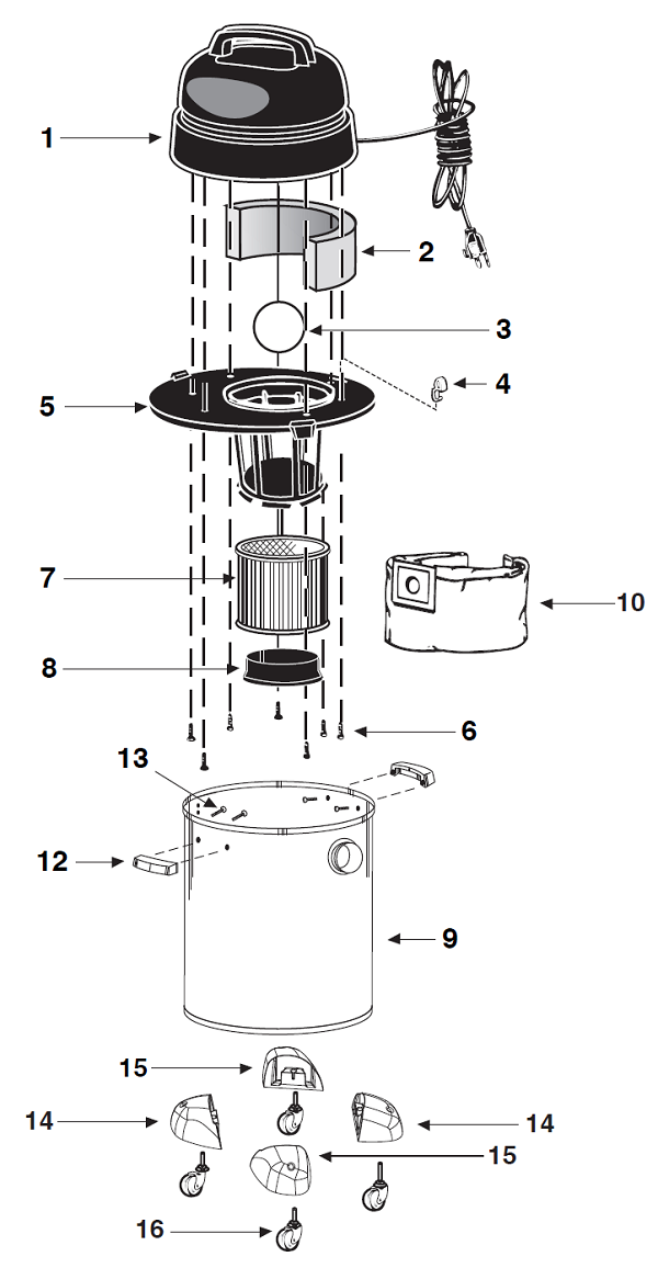 Shop-Vac QPL650 schematic page 9 preview