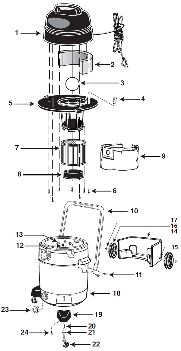 Shop-Vac QPL650 schematic page 6 preview