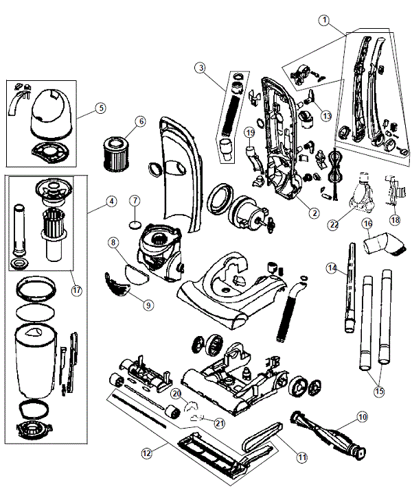 Dirt Devil UD40000 exploded schematic diagram (page 1)