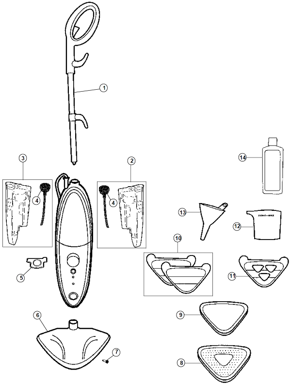 Hoover WH20201 exploded schematic diagram (page 1)