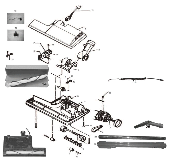 Oreck OR-BPAK1 exploded schematic diagram (page 1)