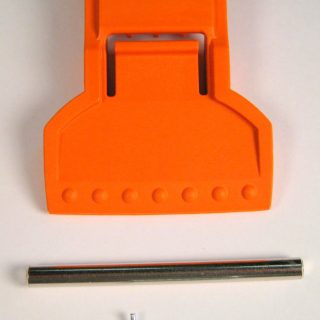 Foot Pedal with axle and spring, for ET-1, ET-2, and DISCO (orange) Sebo vacuum cleaner repair part