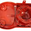Bottom Casing, with castors (8086GS) and post motor seal (8065ER), for D4 (red) Sebo vacuum cleaner repair part