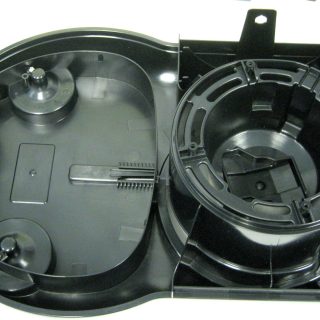 Bottom Casing, with castors (8086GS) and post motor seal (8065ER), for D4 (black) Sebo vacuum cleaner repair part
