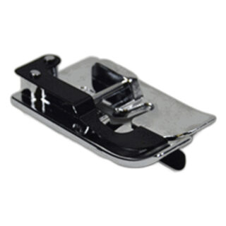Blind hemming foot G sewing machine part or accessory This foot has a metal guide in the center and three grooves on the underside. during blind hemming, the fold of the fabric fits snugle against the guide in the foot for accuracy while the grooves underneath help to prevent unnecessary slipping. The needle swings over the metal guide creating slack in the upper tension so that the pick of hte stitch is almost invisible.
Use With: MC12000, MC8900 Horizon , MC8200 Horizon , MC9900 Horizon, MC1