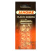 Plastic Bobbins BP-1 sewing machine part or accessory For Janome Models: All Janome models, top load and front load. Carded package of 10 bobbins.