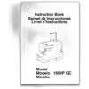 Instruction book sewing machine part or accessory For Janome Models: 1600P-QC