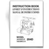 INSTRUCTION BOOK 204D E/S/F sewing machine part or accessory For Janome Models: 204D