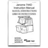 Instruction book 744D (English/French/Spanish) sewing machine part or accessory For Janome Models: 744D