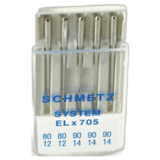 Assorted Needles ELx705 5/pk sewing machine part or accessory For Janome Models: 1000CP, 1000CPX, 900CP, 900CPX