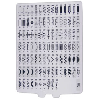 Stitch chart sewing machine part or accessory For Janome Models: NEEX100