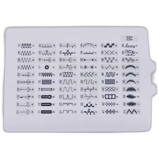 Quick reference stitch chart sewing machine part or accessory Quick reference stitch chart