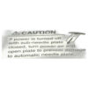 Caution sticker sewing machine part or accessory For Janome Models: MC5200, MO200