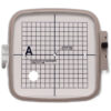Embroidery hoop(140mm x 140mm) sewing machine part or accessory For Janome Models: MC200ERelated parts:856801800 - Replacement template (140mm x 140mm)
850801307 - Replacement screw
718844309 - Replacement spring
000218601 - Replacement hexagon nut, Necchi EC100