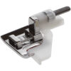Edge Guide Foot sewing machine part or accessory The guide of this foot aligns edges or seams of fabric so that neatly parallel edge stitching and topstitching can be achieved with ease.  Adjust the guide by turning the screw to match the edge or seam precisely.
Use with: Category F, G, H machines.  High or Low Shanking machines that are 7mm or 5mm.
MC6600P, Skyline 3, 4120QDC, 3160QDC, 3160QOV, DC2019, MC6500P, Sewist models, Travel Mate 30, Travel Mate 16, 712 Treadle