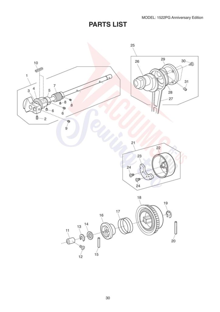 Janome 1522pg exploded schematic diagram (page 5)