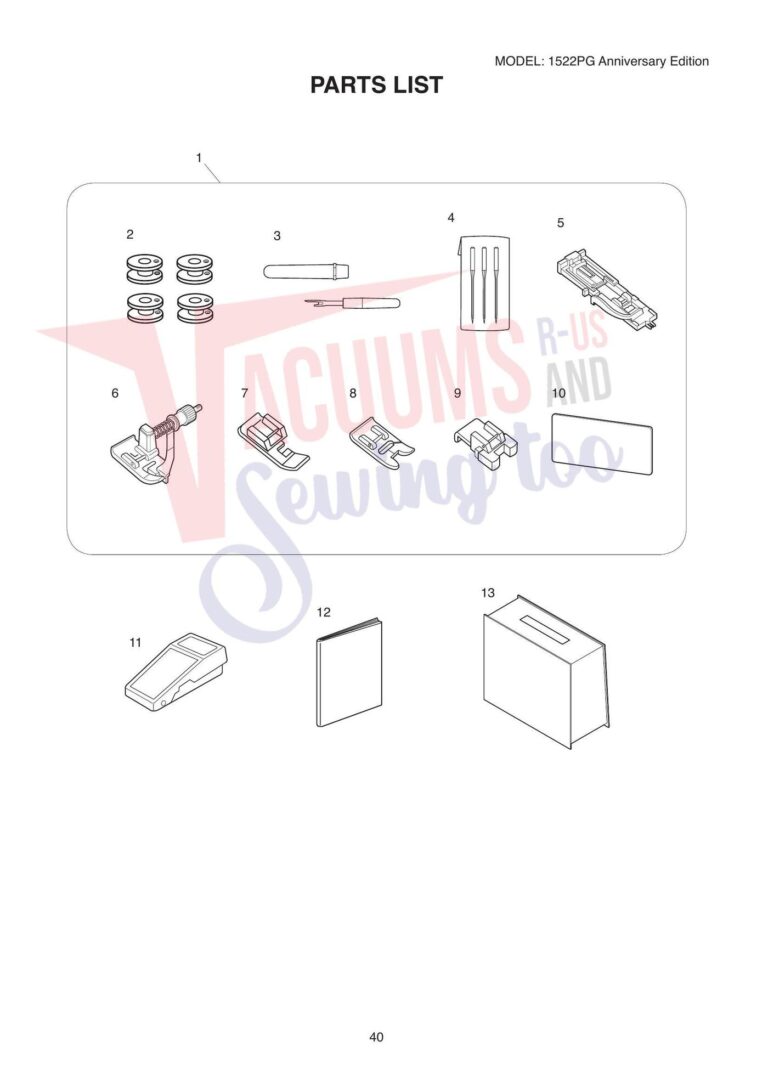Janome 1522pg schematic page 1 preview