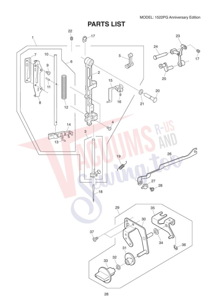 Janome 1522pg exploded schematic diagram (page 4)