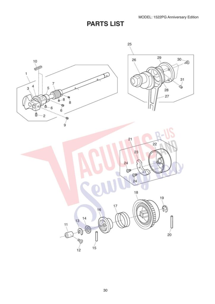 Janome 1522pg exploded schematic diagram (page 5)