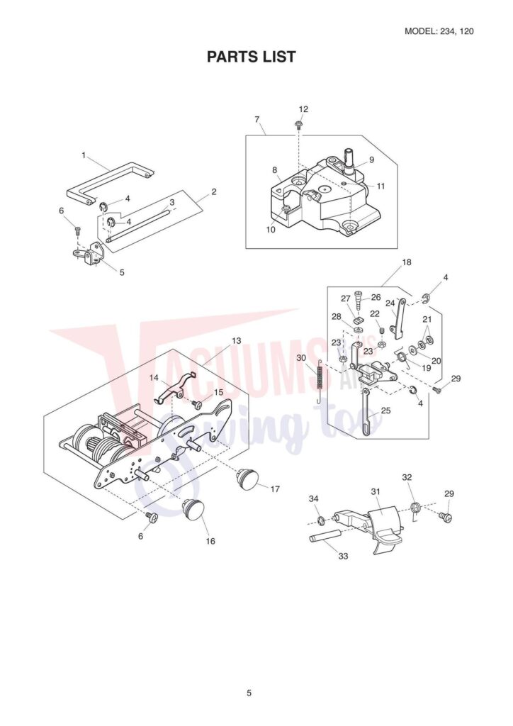 Janome 234 exploded schematic diagram (page 6)