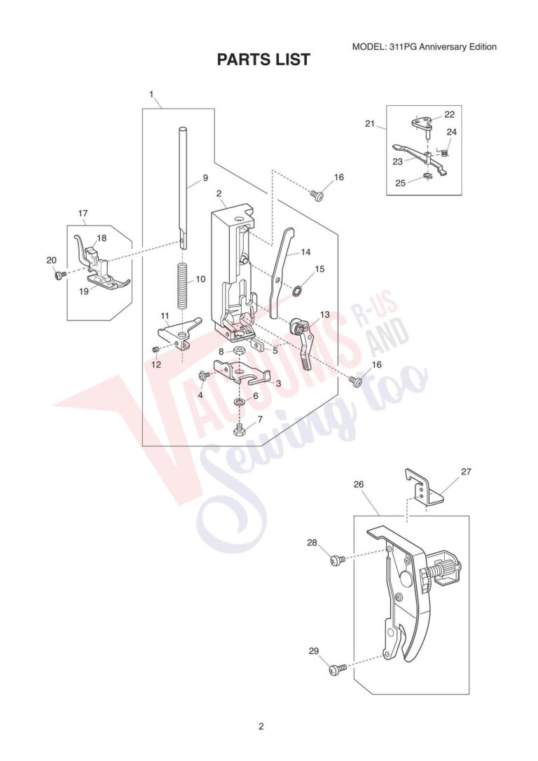 Janome 311pg schematic page 3 preview