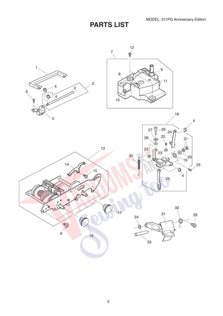 Janome 311pg schematic page 6 preview