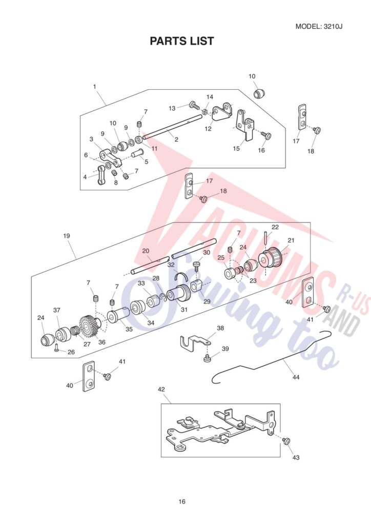 Elna 3210j 3210 exploded schematic diagram (page 2)