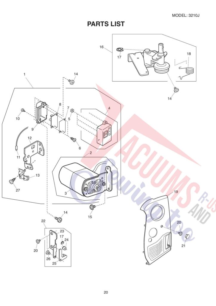 Elna 3210j 3210 exploded schematic diagram (page 4)