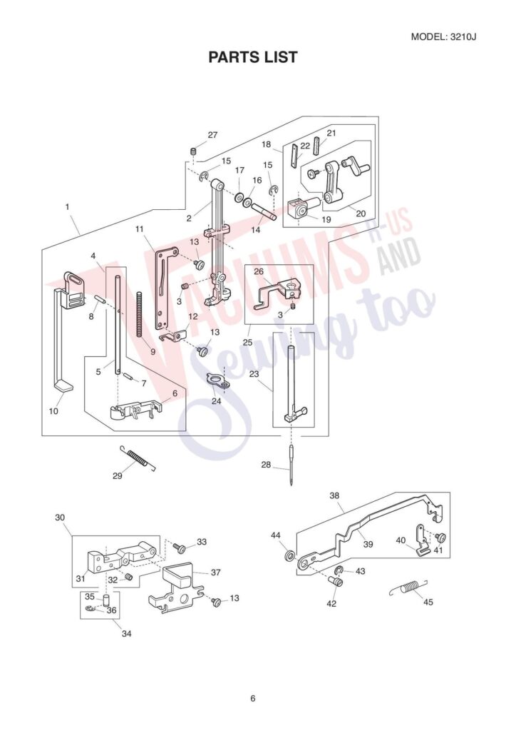 Elna 3210j 3210 exploded schematic diagram (page 8)