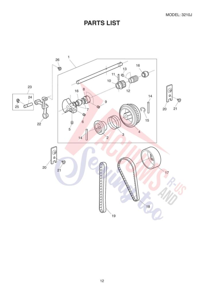 Elna 3210j 3210 exploded schematic diagram (page 11)