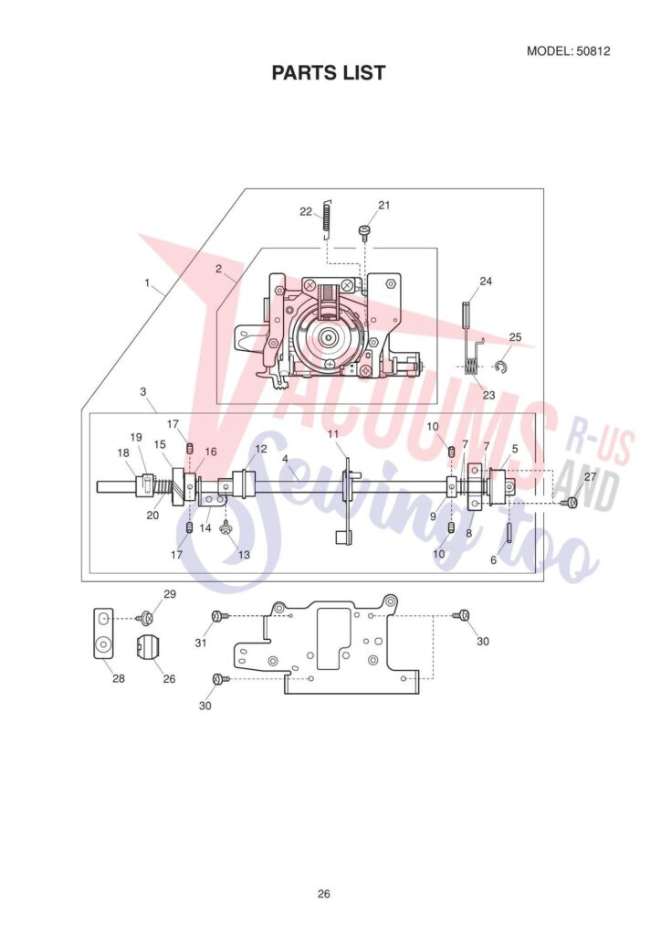 Janome Mod 15 exploded schematic diagram (page 3)