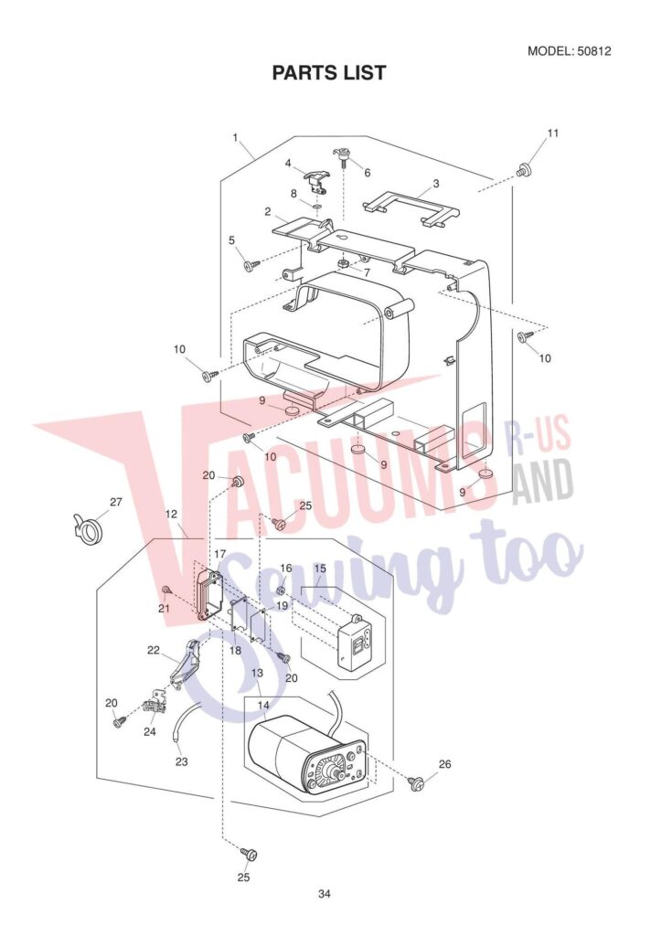 Janome Mod 15 exploded schematic diagram (page 7)