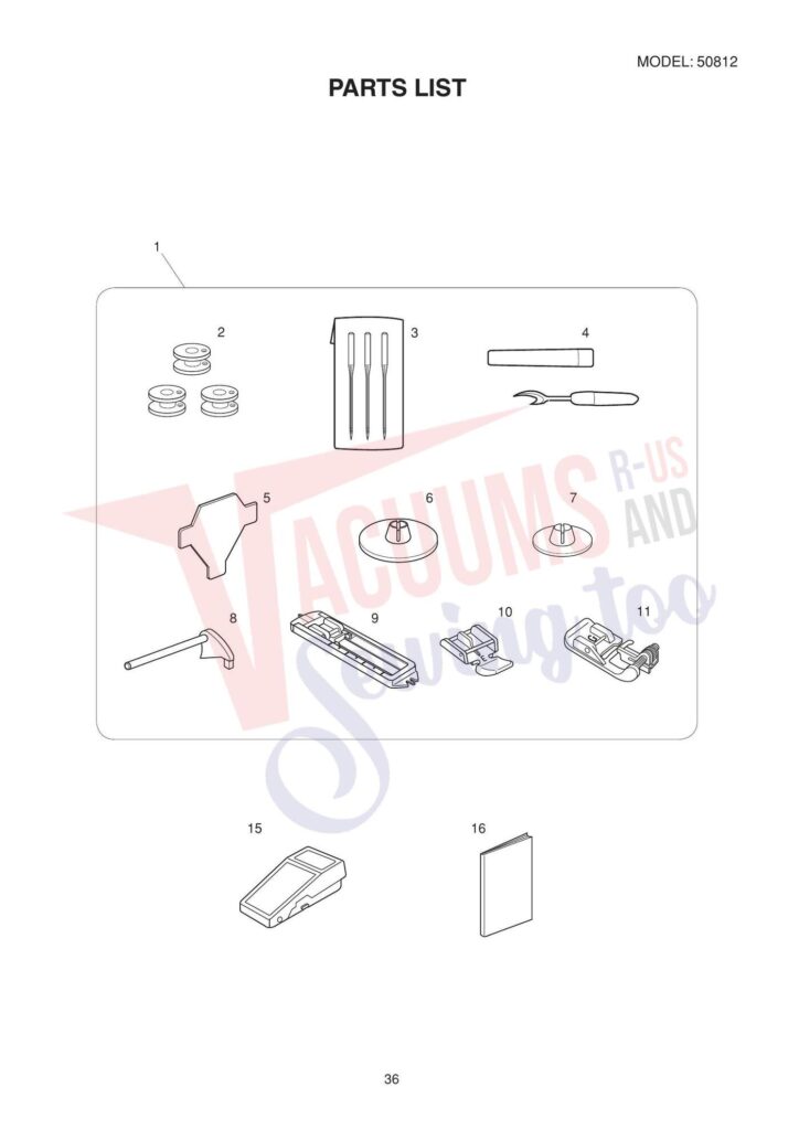 Janome Mod 15 exploded schematic diagram (page 8)
