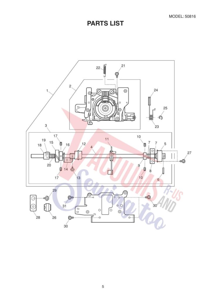 Janome Mod 19 exploded schematic diagram (page 3)